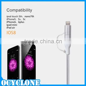 New Stylish for Apple Phone 2 in 1 MFI Data Sliver Cable for Turtle Brand 100% Brand New High Quality Materials thumbnail-2