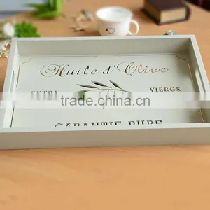 High Quality Best Selling Rectangular White Lacquer Serving Tray Table thumbnail-1