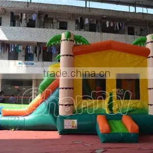 Tropical Inflatable Bounce House With Pool, Palm Tree Bouncy Castle With Water Slide thumbnail-4