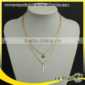 Copper Bead Long Plain Gold Necklace for Women Designs thumbnail-1