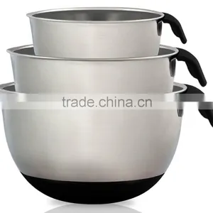 Salad Bowl,Stainless Steel Mixing Bowls With Handle & Spout thumbnail-1