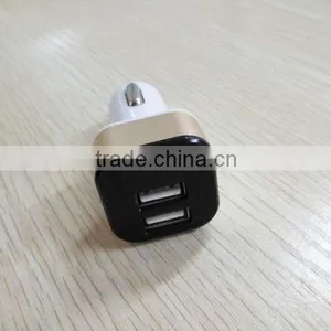 Cheap Wholesale White and Silver Dual USB Car Charger for Mobile Devices Customized Mini Universal USB Port thumbnail-2