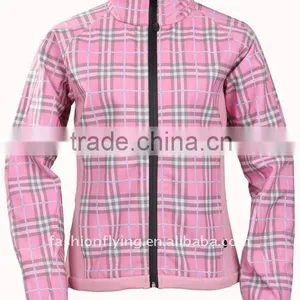 Latest Women's Fitted Shape Pink Softshell Jacket( AL7002A ) thumbnail-1
