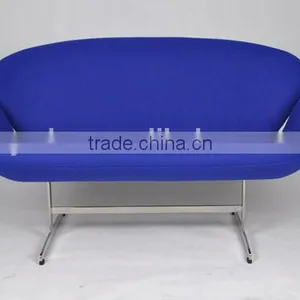 Living Room Sofa Furniture Cashmere Two Seat Swan Sofa thumbnail-2