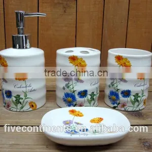 New Flower Decal 4pcs Bathroom Set thumbnail-1