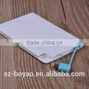 2016 Built-in-cable Card 2600 Mah Power Bank, Super Thin Credit Card Power Bnak thumbnail-2