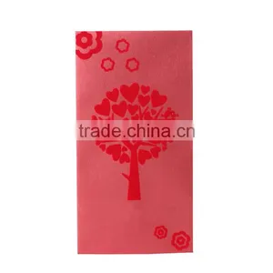 Custom Made Unique Flocking Chinese Red Envelop Gold Stamping Paper Money Packet thumbnail-1
