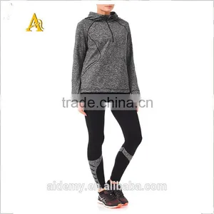 High Quality Stretch Cotton Fabric Plain Women High Waist Leggings thumbnail-1