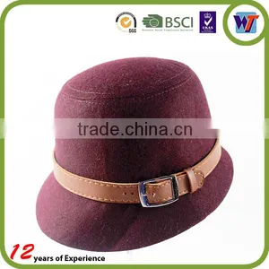 2015 High Quality Women Fashion Cap Custom Wool Felt Hats With Fur Buckle thumbnail-6