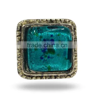 Metal & Glass Square Knob (Pink) thumbnail-5