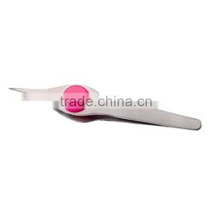 2015 Pointed Slant Tip Carbon Steel Eyebrow Extension Tweezers thumbnail-1
