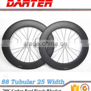 Promotion Best Quality 700c 25mm Wide 88mm Depth Tubular Road Bicycle Wheels Set thumbnail-1