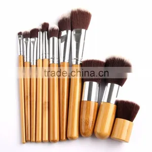Hot Sale High Quality 11 Pcs Bamboo Makeup Brush Set Including Kabuki Makeup Brushes thumbnail-1