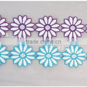New Arrival 5cm Width Polyester Embroidery Lace Flower for Dress thumbnail-2