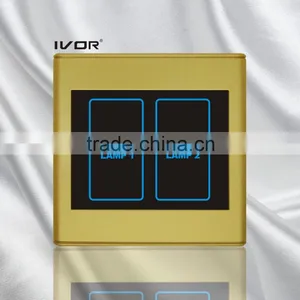 2 Gangs Lighting Touch Switch Champagne Gold (SK-T2300L2-CPG) thumbnail-1