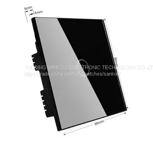 UK Standard RF 433.92MHz315MHz 1gang1way Touch Switch With Remote Controller thumbnail-2