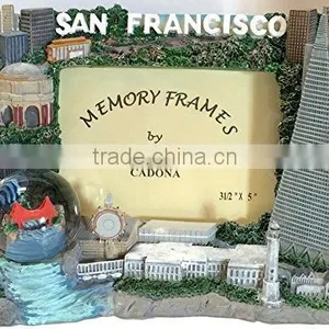 Polyresin/Resin San Francisco Picture Frame With Snow Globe thumbnail-3