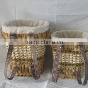 Purely Handmade Double Shoulders Willow Basket thumbnail-1