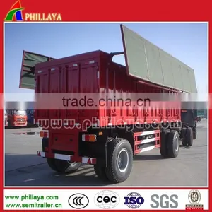 2 Axle 15-30ton Side Wall Dumper Self Unloading Full Trailer Draw Bar Truck Trailer thumbnail-4