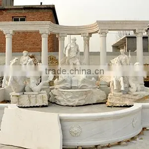 Large Outdoor Garden Stone Water Fountain With Horse thumbnail-3