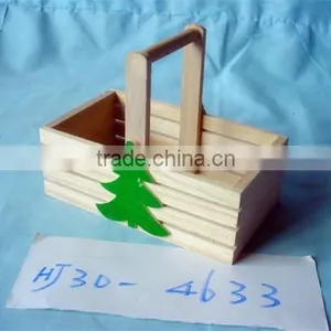 Small Wooden Baskets With Handles thumbnail-1