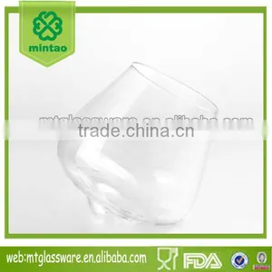 16oz Clear Slanted Wonky Tumblers Wine Drinking Glass thumbnail-1