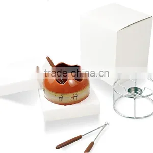 Mail Order Ceramic Fondue Sets, Valentine-Day Fondue With Candle and Forks thumbnail-1