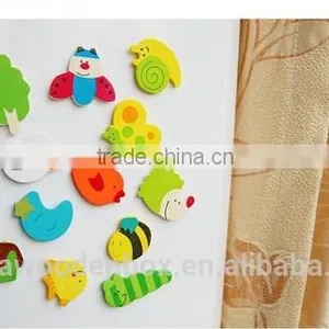 Hot Sell Wooden Fridge Cartoon Label Stickers With Magnet thumbnail-3