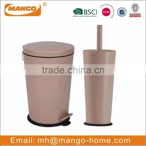 Colorful Metal Toilet Brush and Foot Pedal Trash Can thumbnail-3