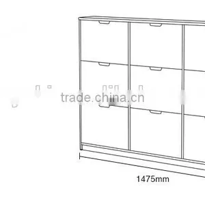Modern Style Cabinet for Shoe Storage Home Entryways Wood Shoe Rack Wooden Shoe Cabinet thumbnail-3