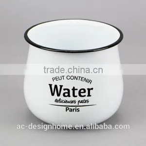ROUND ENAMEL IRON STORAGE CANISTER thumbnail-1