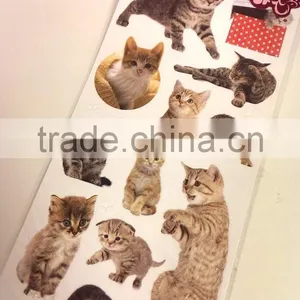 Vivid Animal Embossed Paper Sticker, Paper Sticker With Cat Pattern for Decoration thumbnail-3