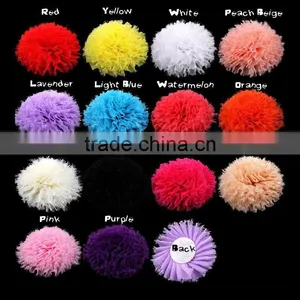 Fraying Chiffon Flower Puff Ball for Kids Hair Accessories thumbnail-4