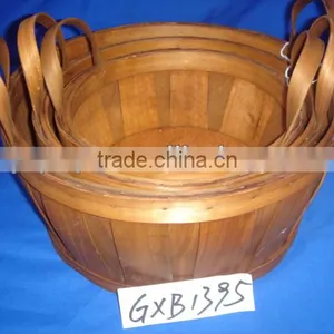 Wood Chip Storage Basket Box With Handle thumbnail-1