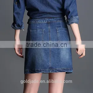High Quality Elastic Skirt Women Plus Size Denim Skirt thumbnail-5