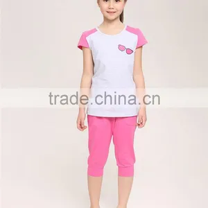 2016 Fashion Dress Leisure Short Sleeves t Shirt Children's Suit of Clithes for Little Girls thumbnail-1