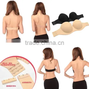 Hot Sexy Invisible Strapless Silicone Skin Seamless Bra Webbing thumbnail-1