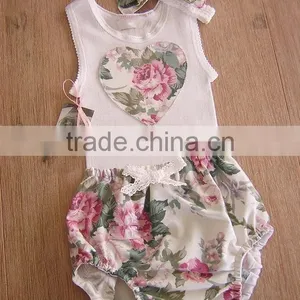 Baby Bloomers Cotton Floral Baby Girl Shorts With Lace Bow Children Summer Short Pants thumbnail-2