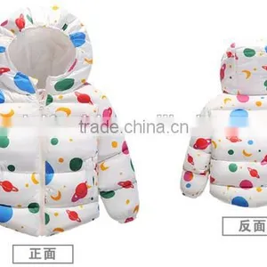 Manufacture Customize Girls Kids Designer Winter Nice Printing Cotton Padded Jackets thumbnail-5