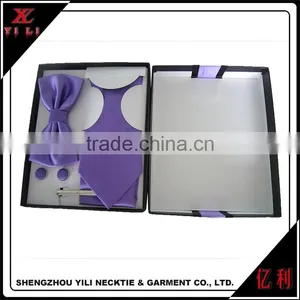 Solid Color Fashion Style Tie,bowtie and Cufflinks Boxes Gift Sets thumbnail-3