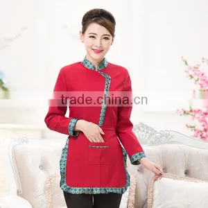 2016 OEM Factory Sexy Coffee Store Waitress Uniform / Modern Hotel Uniform for Woman Wholesale thumbnail-4