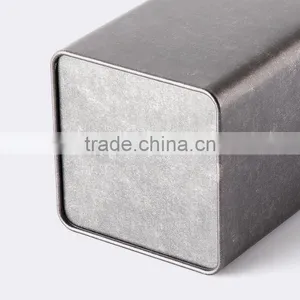 Factory Direct Sale Square Black Frosted Packing Metal Tea Tin Box General Packaging Tin Case Custom Wholesale thumbnail-4