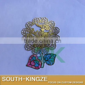 Custom Vintage Europe Syle Flower Leaf Deer Alloy Bookmark thumbnail-2