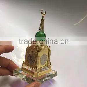 Wholesale Saudi Royal Makkah Clock Tower PERFUME Crystal Model Manufacture Islamic Wedding Souviner Gift thumbnail-4