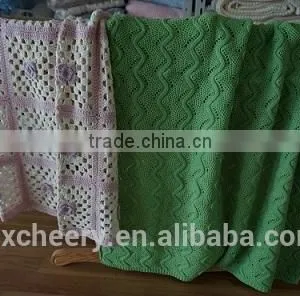 Super Soft 100% Cotton/bamboo/chenille /acrylic/polyester Knitted / Jacquard Throw Blanket thumbnail-1