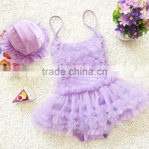 Wholesale Princess Pink Dress Style Swimsuit for Children Models thumbnail-4