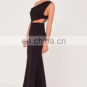 Fashion Hot Sale Black Long Party Dress for Young Ladies thumbnail-4