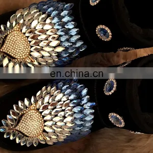Aidocrystal Sparkle Bling Bling Fur Black Women Ankle Snow Boots Good Winter Shoes for Women thumbnail-4