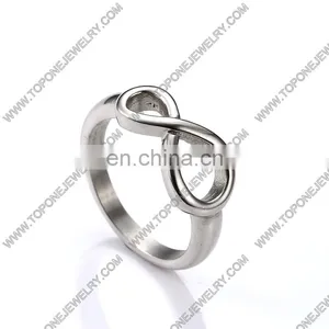 Cheap Wholesale Stainless Steel Infinity Silver Color Women's Wedding Rings Jewelry Gifts thumbnail-3