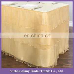 TS092A Wholesale Organza Fabric Latest Wedding Decoration Table Skirting thumbnail-2